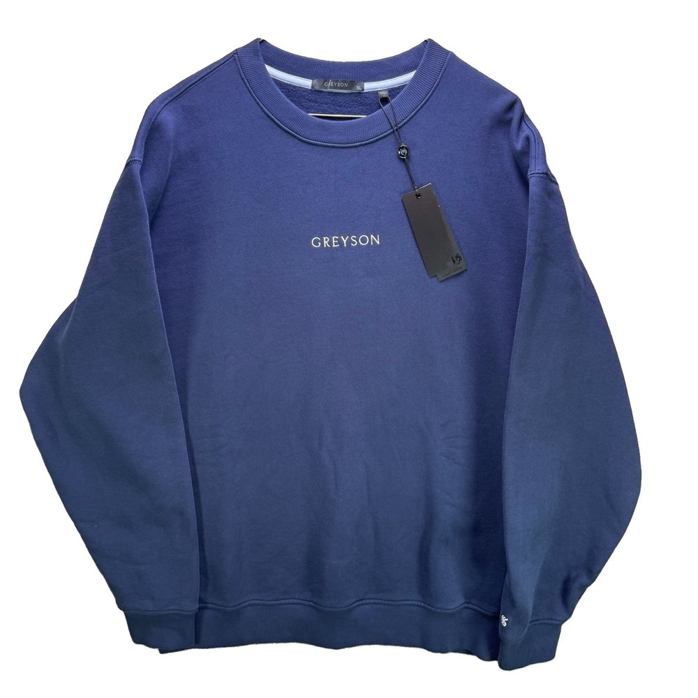 Greyson Crewneck Sweatshirt Mens XL Blue Golf Pullover Fleece Embroidered NWT